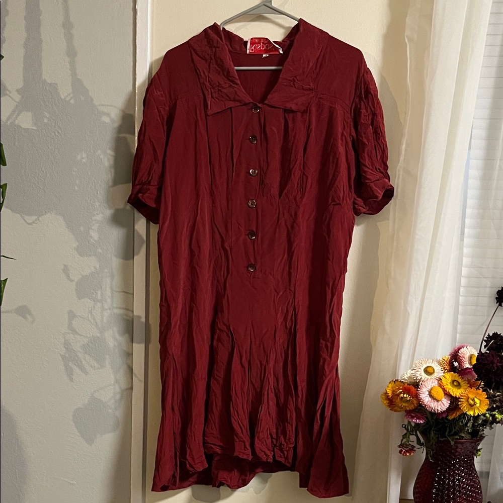 Red Button-Up Dress